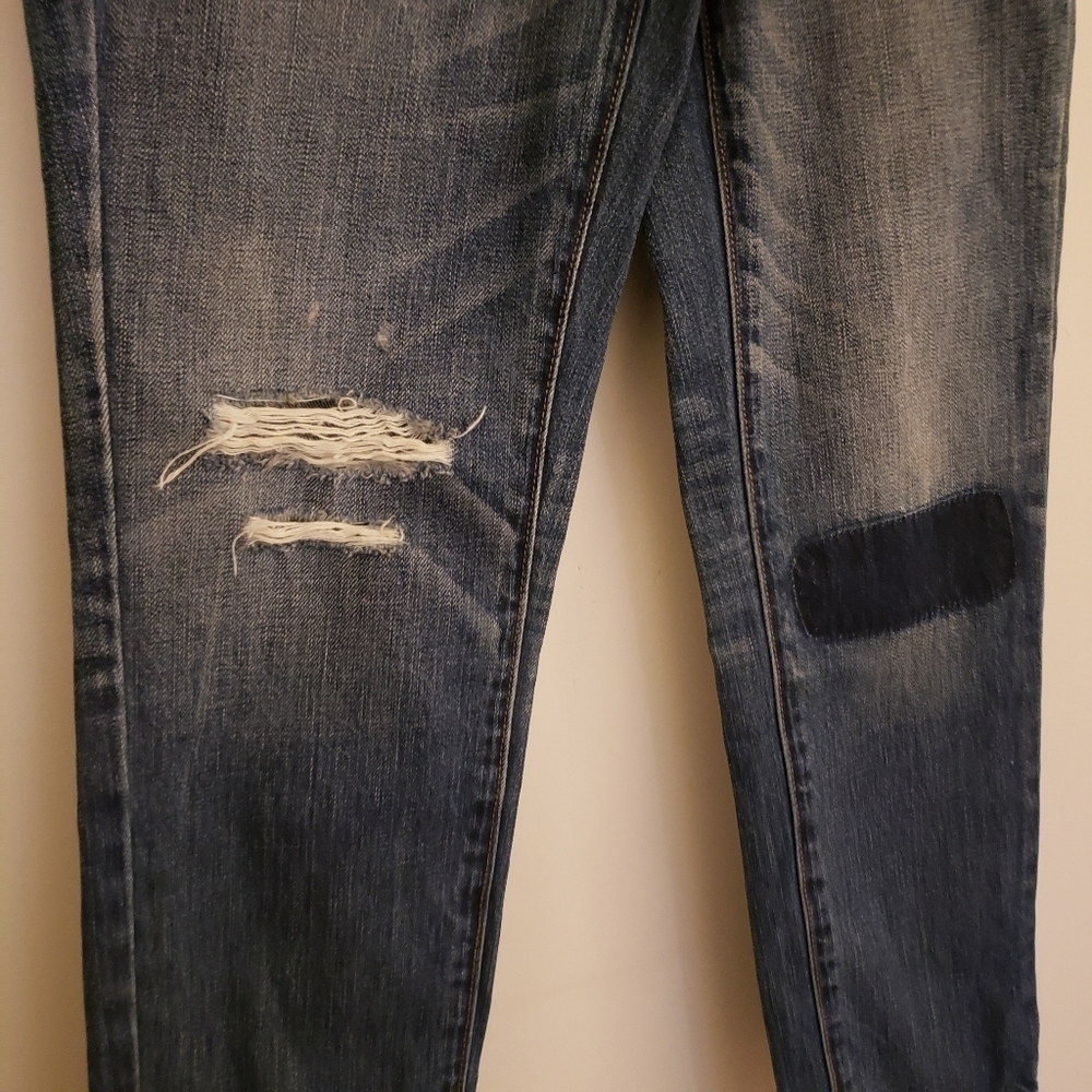 American Eagle Distressed Patchwork Button Fly Je… - image 3